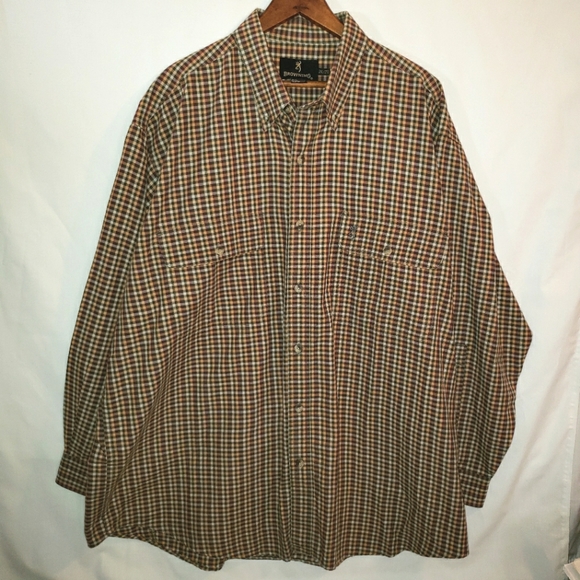 Browning Men's Multicolored Plaid Long Sleeve Button Down Shirt Size 2XL - Picture 2 of 12